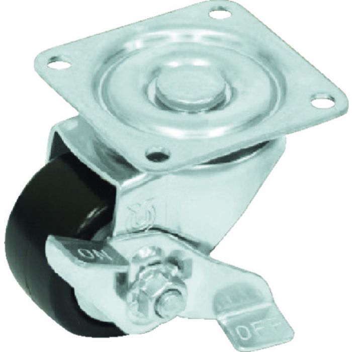 ユーエイ プレート式 自在 ステンレス低床キャスター 強化ナイロン 車輪径50mm ストッパー付き Hタイプ SUS-HG-S型 取付寸法50×50(Tcode:8093312)