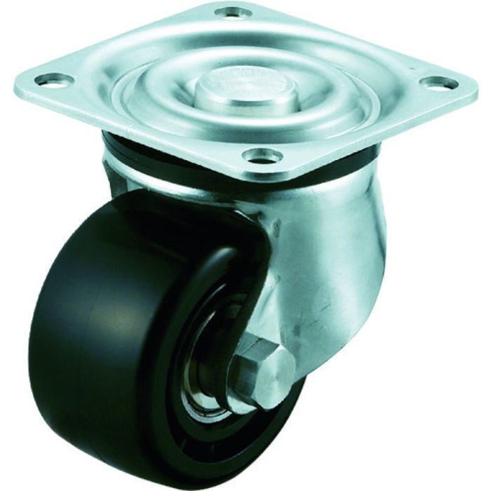 ユーエイ プレート式 自在 ステンレス低床キャスター 強化ナイロン 車輪径65mm  Hタイプ SUS-HG型 取付寸法71×71(Tcode:1142902)