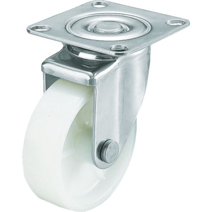 ユーエイ プレート式 自在 ステンレスキャスター ナイロン 車輪径130mm  Jタイプ SUS-J2型 取付寸法80×80(75×75)(Tcode:3797651)