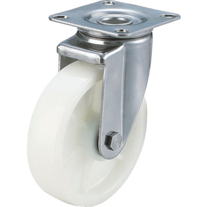 ユーエイ プレート式 自在 ステンレスキャスター ナイロン 車輪径150mm  Jタイプ SUS-J2型 取付寸法80×80(75×75)(Tcode:3797678)