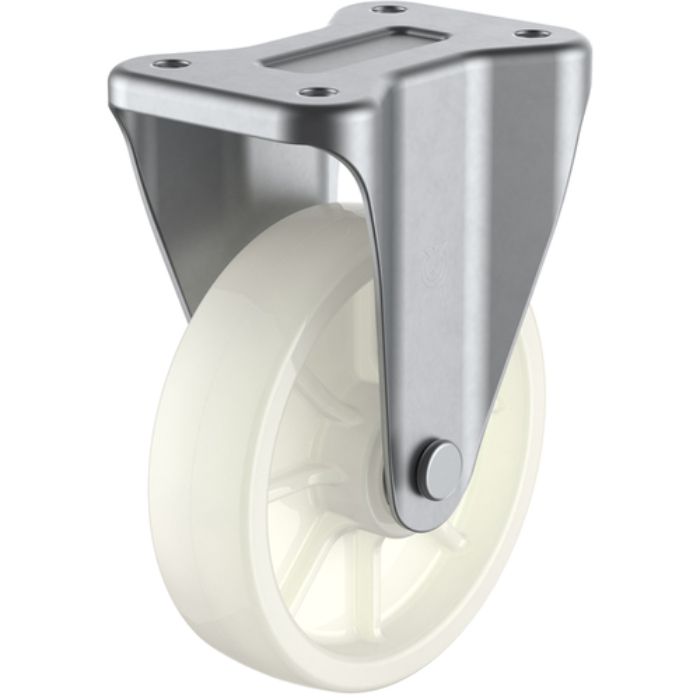 ユーエイ プレート式 固定 ステンレスキャスター ナイロン 車輪径150mm  Jタイプ SUS-K型 取付寸法100×56(Tcode:4405706)