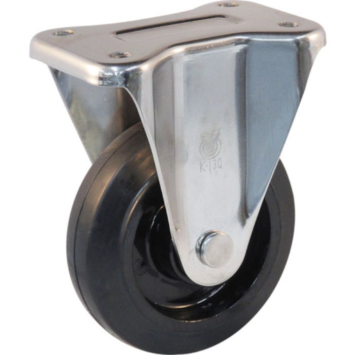 ユーエイ プレート式 固定 ステンレスキャスター ゴム 車輪径100mm  Jタイプ SUS-K型 取付寸法80×45(Tcode:4405781)