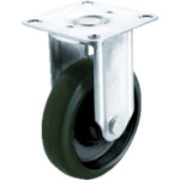 ユーエイ プレート式 固定 ステンレスキャスター ゴム 車輪径130mm  Jタイプ SUS-K型 取付寸法100×56(Tcode:4405790)