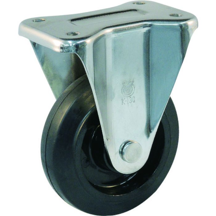 ユーエイ プレート式 固定 ステンレスキャスター ゴム 車輪径150mm  Jタイプ SUS-K型 取付寸法100×56(Tcode:4405803)