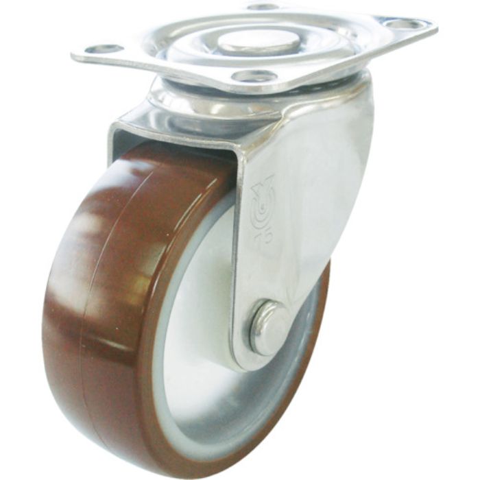 ユーエイ プレート式 自在 ステンレスキャスター ウレタン 車輪径50mm  Sタイプ SUS-SG型 取付寸法55×42(Tcode:3797732)