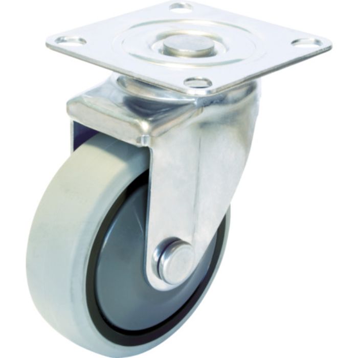 ユーエイ プレート式 自在 ステンレスキャスター ウレタン 車輪径125mm  Jタイプ SUS-SJ型 取付寸法80×80(75×75)(Tcode:3797872)