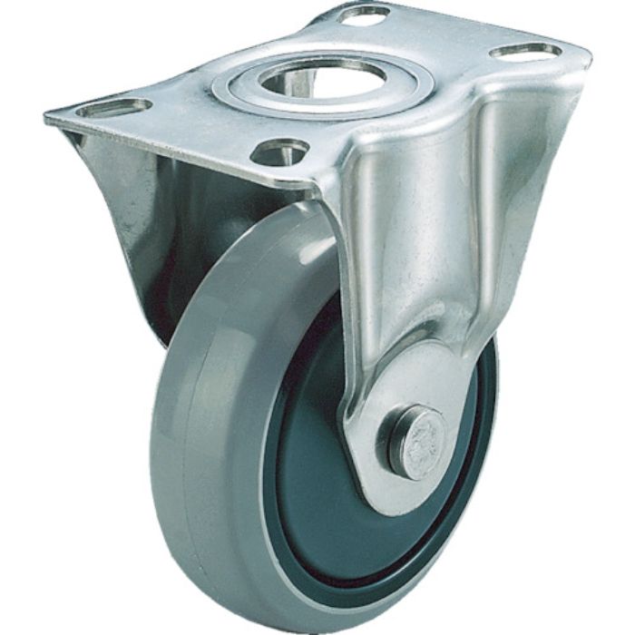 ユーエイ プレート式 固定 ステンレスキャスター ウレタン 車輪径100mm  Jタイプ SUS-SK型 取付寸法90×50(80×45)(Tcode:3797899)