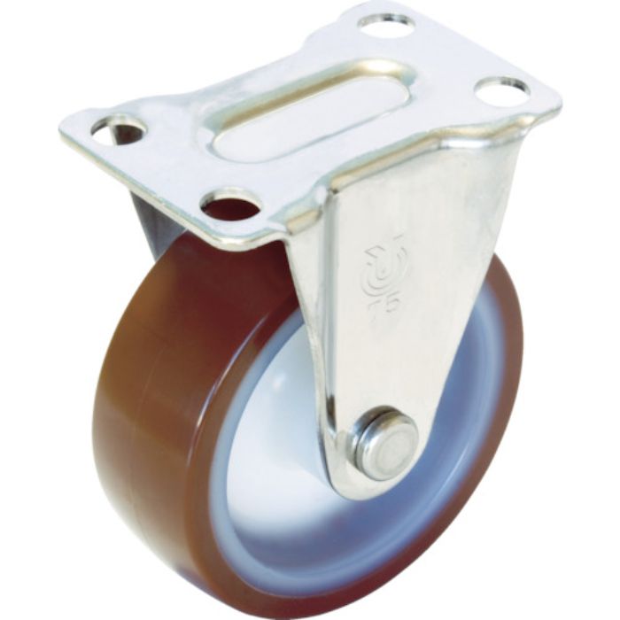 ユーエイ プレート式 固定 ステンレスキャスター ウレタン 車輪径75mm  Sタイプ SUS-SR型 取付寸法55×28(Tcode:3797970)