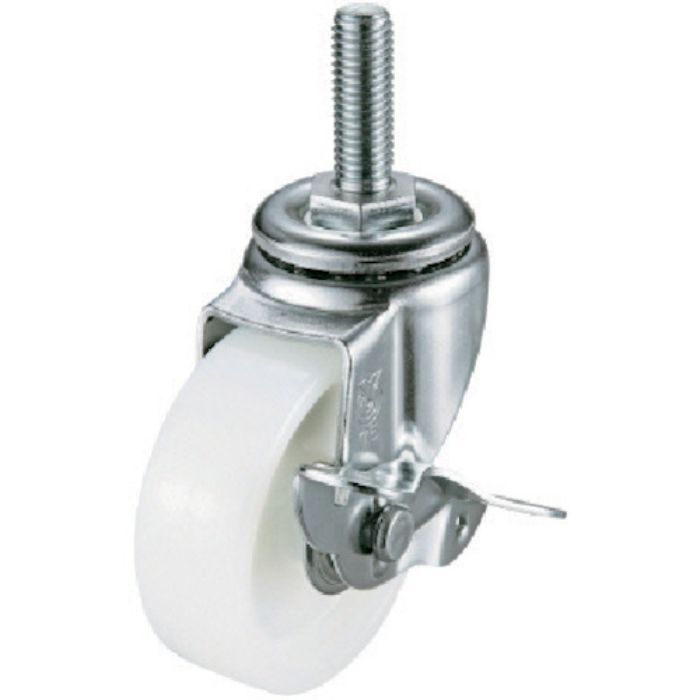 ユーエイ ねじ込み式 自在 ステンレスキャスター ナイロン 車輪径75mm ストッパー付き Sタイプ SUS-ST-S型 ネジ寸法M16×40ピッチ2(Tcode:8093299)
