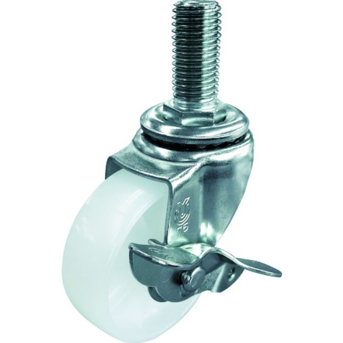 ユーエイ ねじ込み式 自在 ステンレスキャスター ナイロン 車輪径75mm ストッパー付き Sタイプ SUS-ST-S型 ネジ寸法W3/4×40山数10(Tcode:4405811)