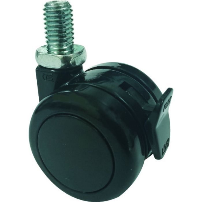 TRUSCO ねじ込み双輪キャスター ナイロン車輪 自在ストッパー付 Φ40 M8(Tcode:2068618)