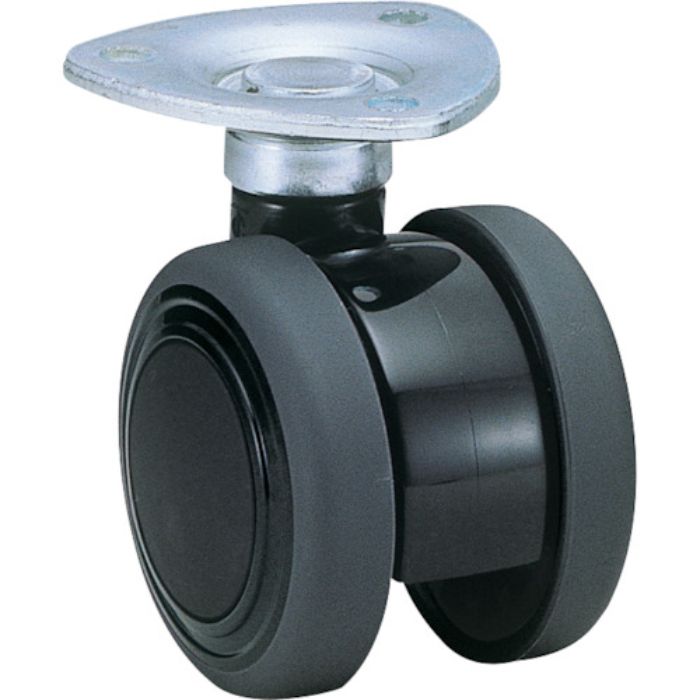 東海 プレート式双輪キャスター(エラストマー車) 50MM 黒色(Tcode:3553943)