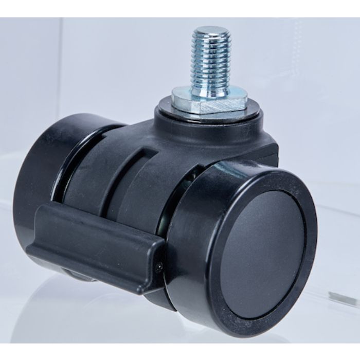 TRUSCO ねじ込み式重荷重用低床型 双輪キャスターダブルベアリング ナイロン車66mm(Tcode:2555302)