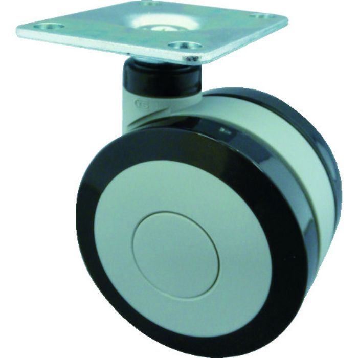 TRUSCO プレート式双輪キャスター エラストマ-車輪 自在 Φ100(Tcode:2068692)