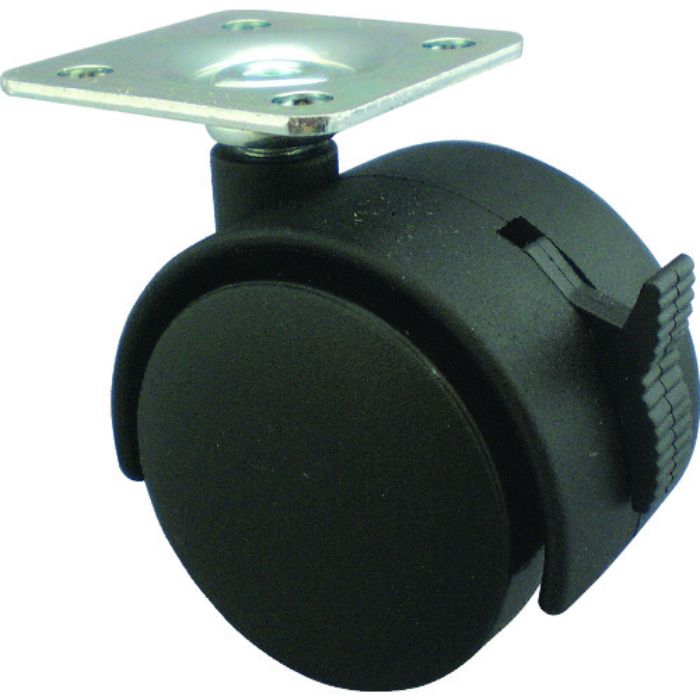 TRUSCO プレート式双輪キャスター ナイロン車輪 自在ストッパー付 Φ40(Tcode:1605509)