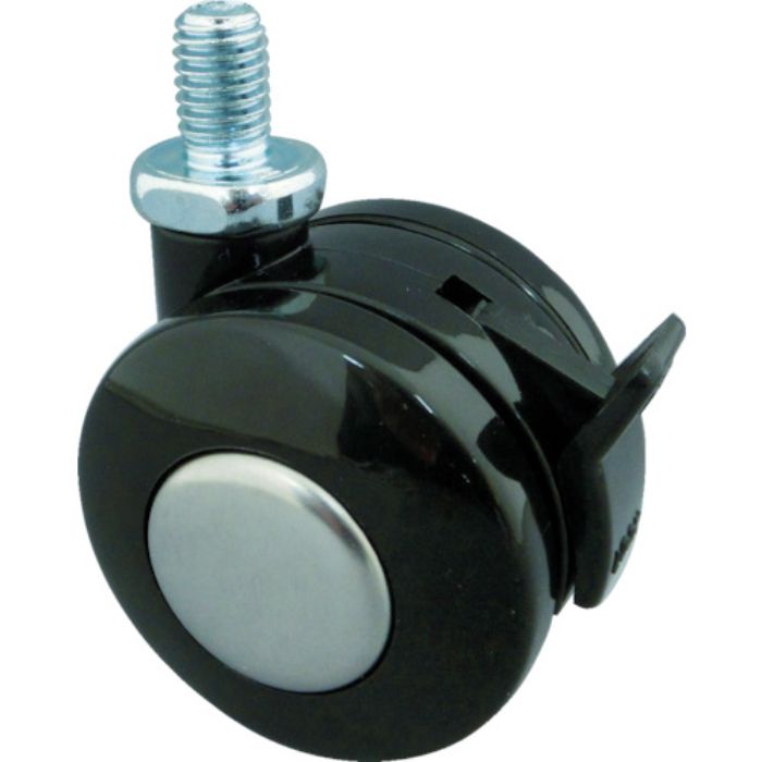 トーシン ねじ込み双輪キャスター 40径 自在ストッパー付 ボルトM8X1.25(Tcode:4041135)