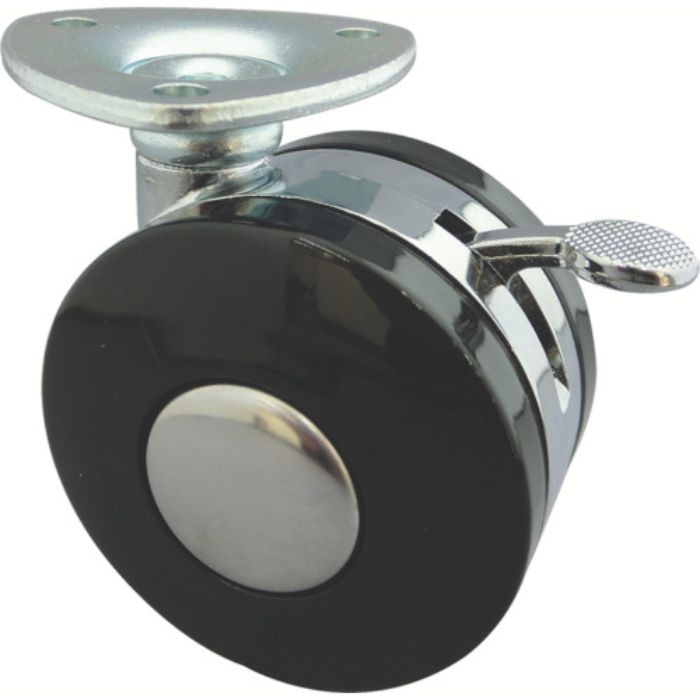 トーシン プレート式双輪キャスター 60径 自在ストッパー付(Tcode:4041569)