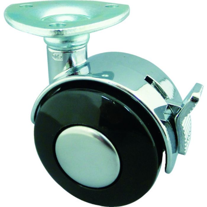 トーシン プレート式双輪キャスター 50径 自在ストッパー付(Tcode:4041747)