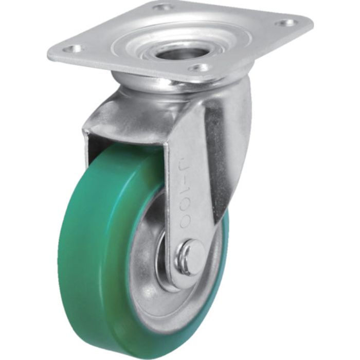 シシク スタンダードプレスキャスター ウレタン車輪 自在 100径(Tcode:5057221)