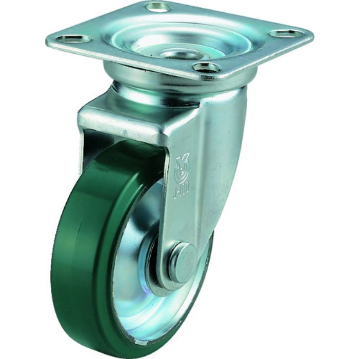 ユーエイ プレート式 自在 キャスター ウレタン 車輪径100mm  Jタイプ J型 取付寸法74×74(67×67)(Tcode:2963345)