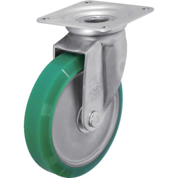 シシク スタンダードプレスキャスター ウレタン車輪 自在 200径(Tcode:5057248)