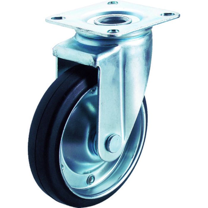 ユーエイ プレート式 自在 キャスター ゴム 車輪径150mm  Jタイプ J2型 取付寸法80×80(75×75)(Tcode:3798071)