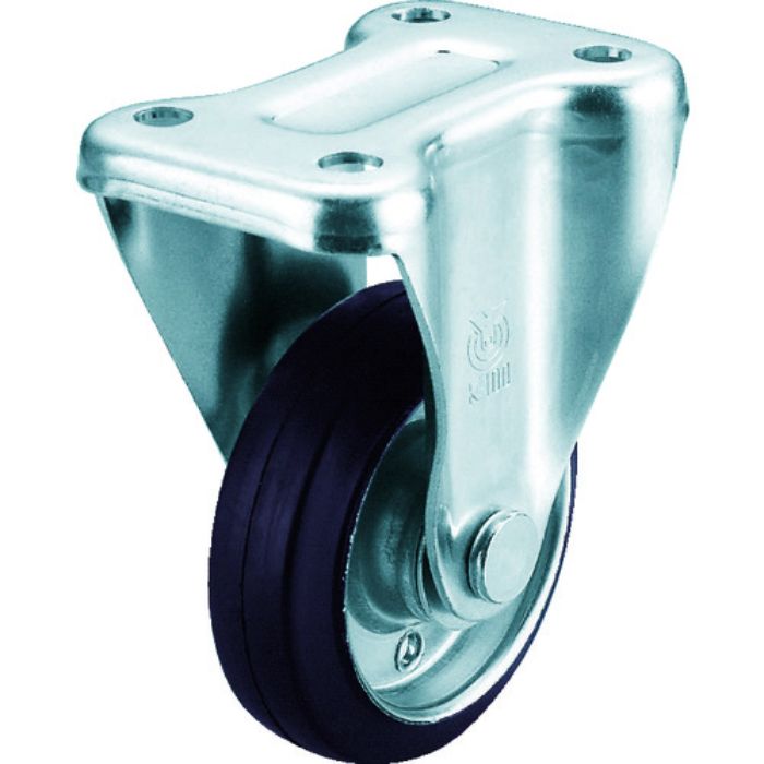 ユーエイ プレート式 固定 キャスター ゴム 車輪径100mm  Jタイプ K型 取付寸法80×45(Tcode:2963761)