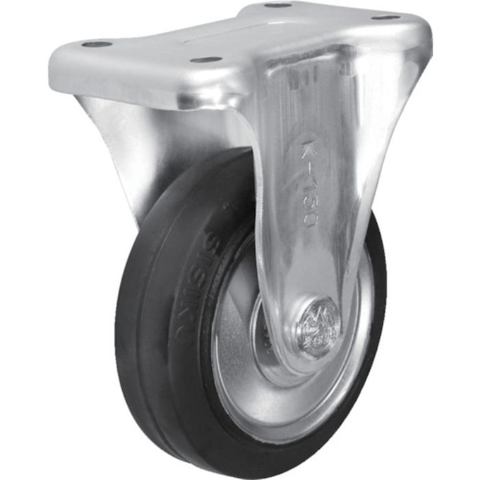 シシク スタンダードプレスキャスター ゴム車輪 固定 130径(Tcode:1372980)