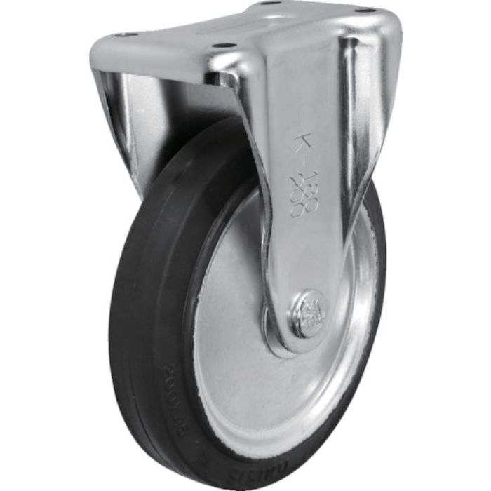 シシク スタンダードプレスキャスター ゴム車輪 固定 200径(Tcode:5057272)