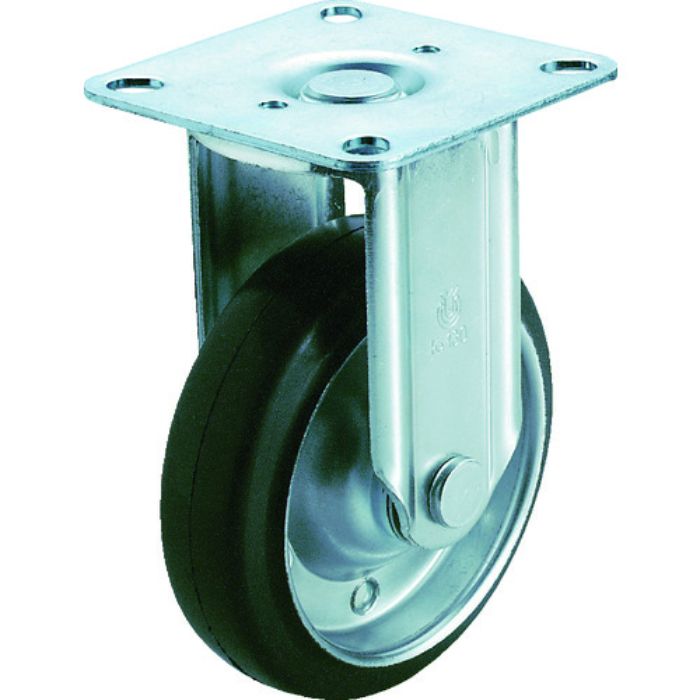 ユーエイ プレート式 固定 キャスター ゴム 車輪径130mm  Jタイプ K2/D型 取付寸法80×80(75×75)(Tcode:3798135)