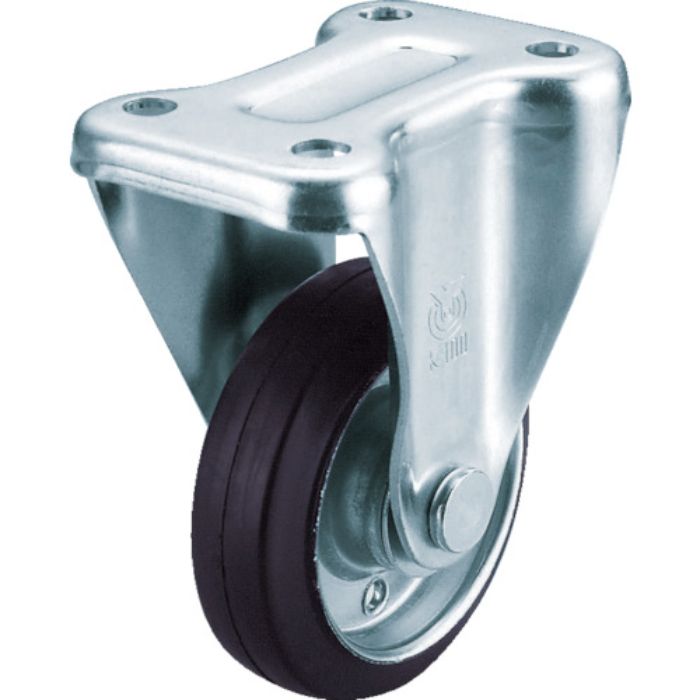 ユーエイ プレート式 固定 キャスター ゴム 車輪径75mm  Jタイプ K型 取付寸法63×40(Tcode:2963809)