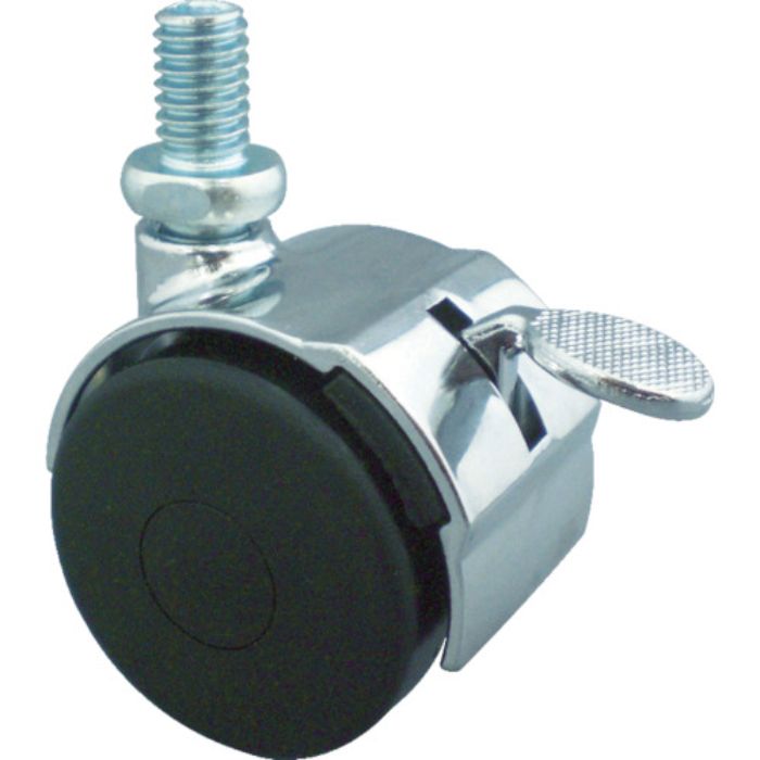 トーシン ねじ込み双輪キャスター 40径 自在ストッパー付 ボルトM10X1.5(Tcode:4041810)