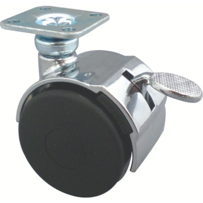 トーシン プレート式双輪キャスター 40径 自在ストッパー付(Tcode:4041836)