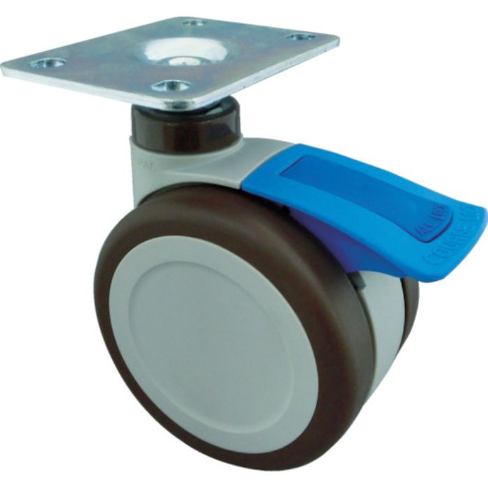 トーシン プレート式双輪キャスター 100径 自在ダブルストッパー付(Tcode:4041925)