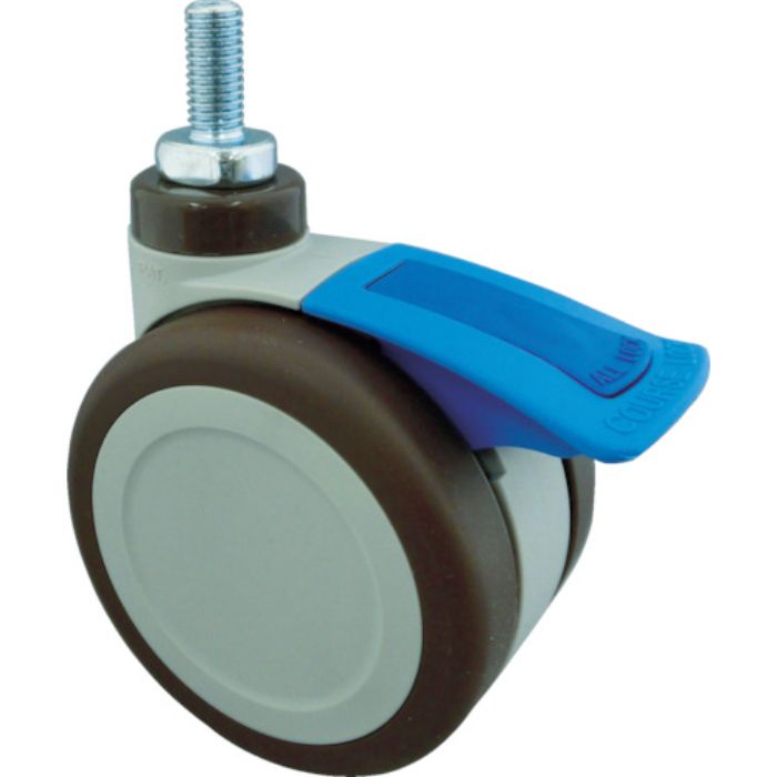 トーシン ねじ込み双輪キャスター 124径 自在ダブルストッパー付(Tcode:4041933)