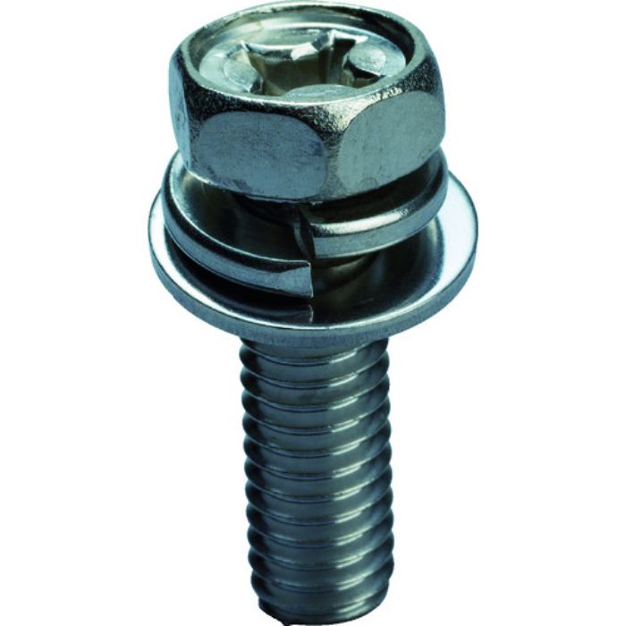 TRUSCO 十字穴付アプセット組込 P=3 ステンレス M4×15 50本入 /(+)アプセットボルト ばね座金+JISワッシャー付き(Tcode:1157753)