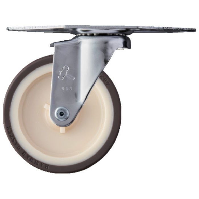 ハンマー　Eシリーズコーナー　旋回式ウレタン車輪(ナイロンホイール)100mm