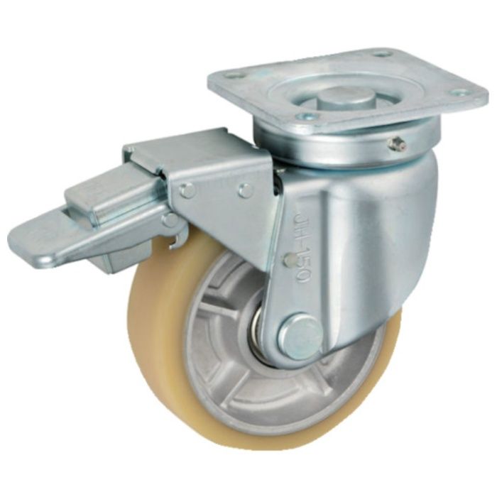 UKAI　リッチウレタンキャスター　ストッパー付旋回(自在)金具　JHBタイプ　ウレタンゴム　車輪径150mm
