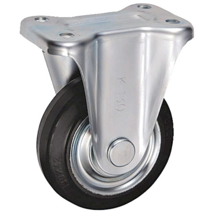 UKAI　中荷重用キャスター　固定金具　Kタイプ　ゴム　車輪径130mm