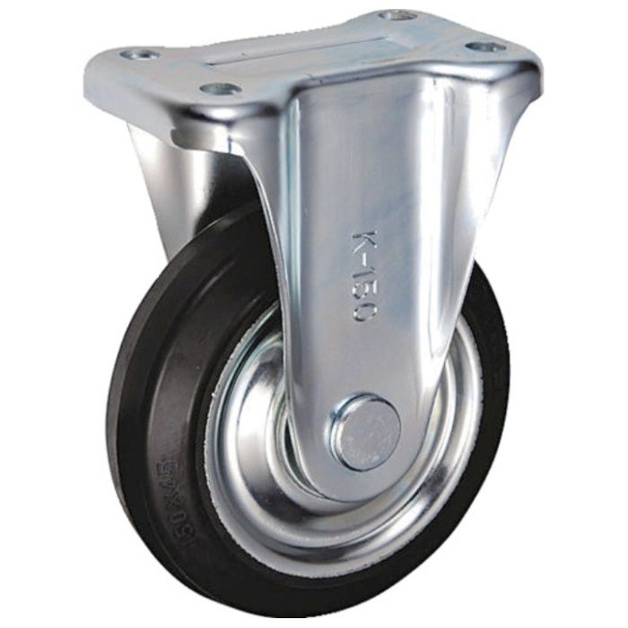 UKAI　中荷重用キャスター　固定金具　Kタイプ　ゴム　車輪径150mm