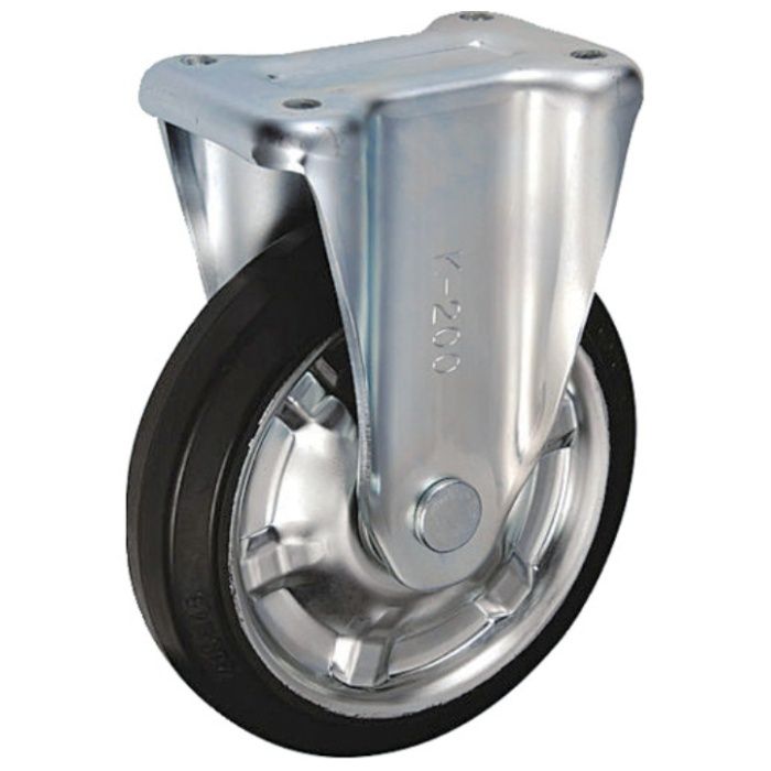 UKAI　中荷重用キャスター　固定金具　Kタイプ　ゴム　車輪径200mm