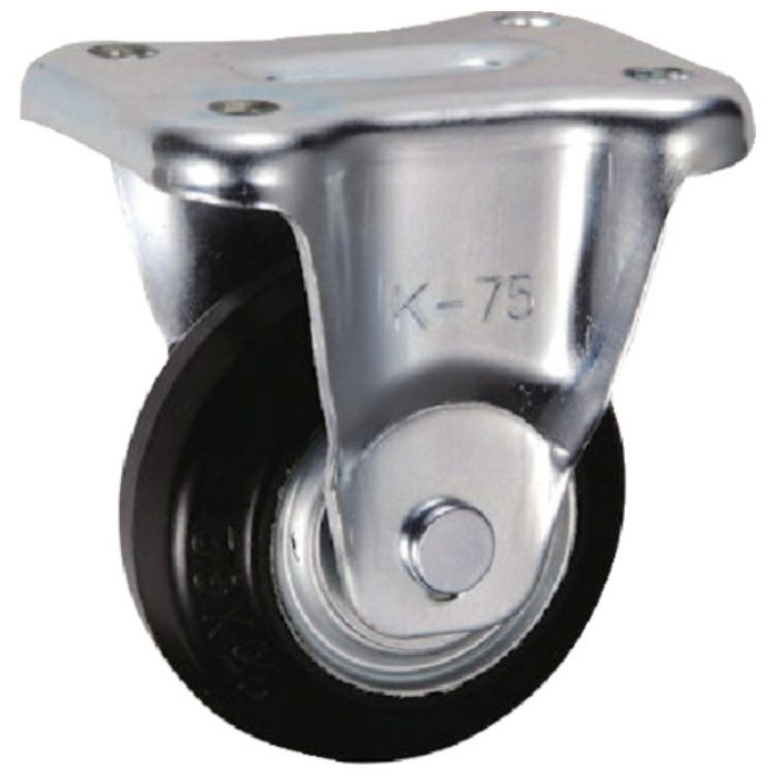 UKAI　中荷重用キャスター　固定金具　Kタイプ　ゴム　車輪径75mm