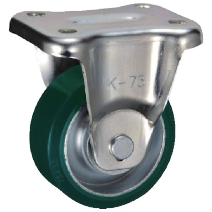 UKAI　中荷重用キャスター　固定金具　Kタイプ　ウレタンゴム　車輪径75mm