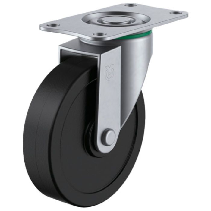 ユーエイ　プレート式　自在　ステンレスキャスター　ゴム　車輪径50mm　　Eタイプ　SUS-E型　取付寸法56×28