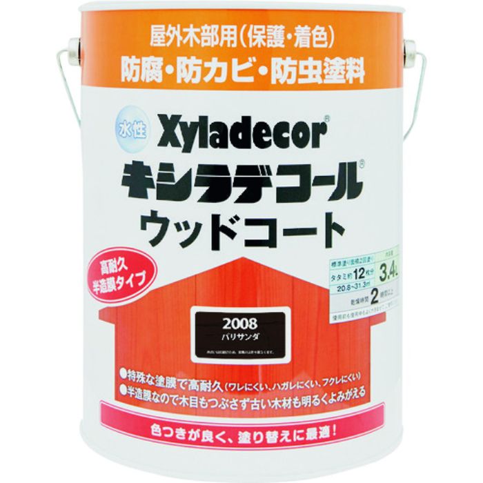 KANSAI 水性XDウッドコートS パリサンダ 3.4L(Tcode:1528833)