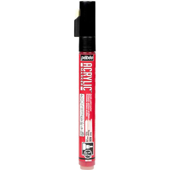 ペベオ アクリリックマーカー 1.2mm 細ラウンド レッド(Tcode:5463339)