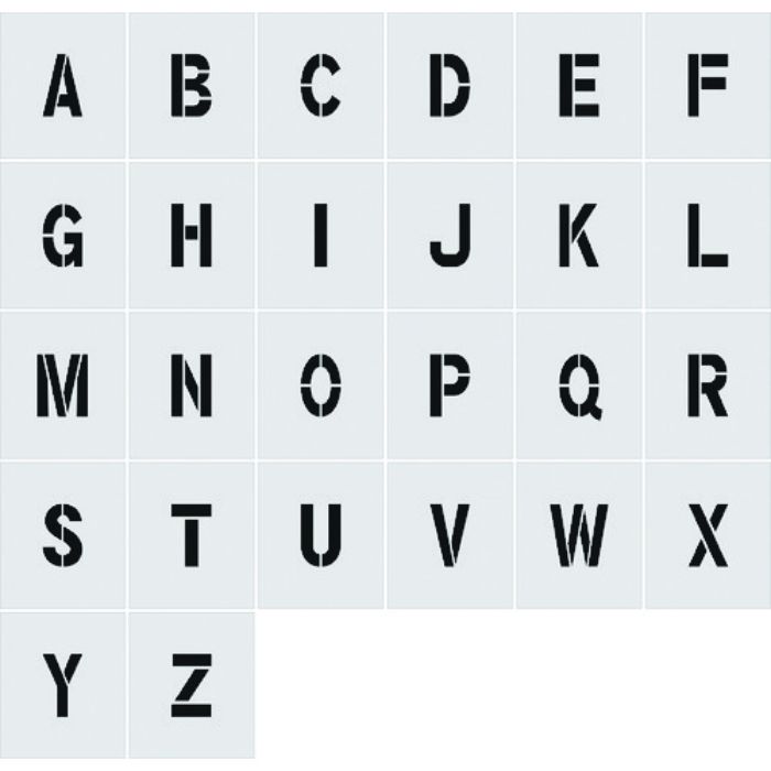 IM ステンシル A〜Z 1セット26枚単位 文字サイズ150×95mm(Tcode:8186145)
