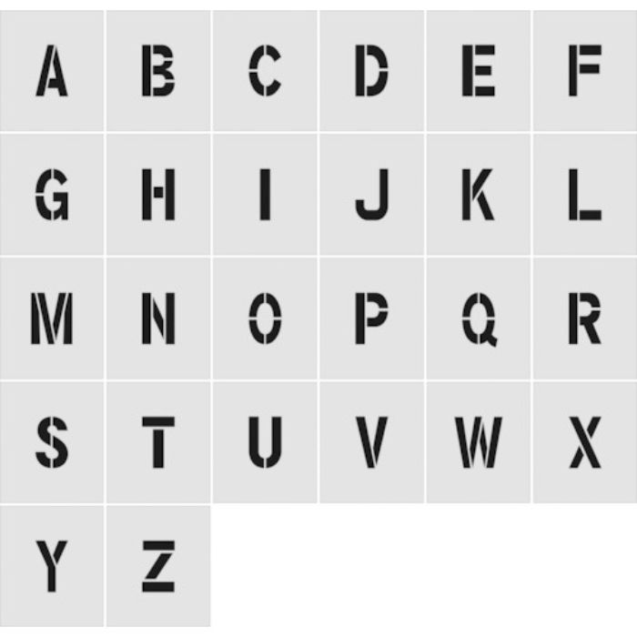 IM ステンシル A〜Z 1セット26枚単位 文字サイズ50×40mm(Tcode:8186147)