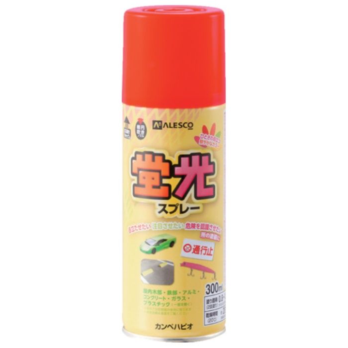 KANSAI　蛍光スプレー　蛍光レッド　300ML
