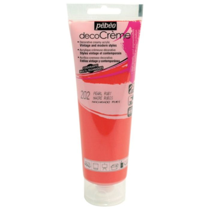 Pebeo　デコクリーム　120ml　パール色　ルビー